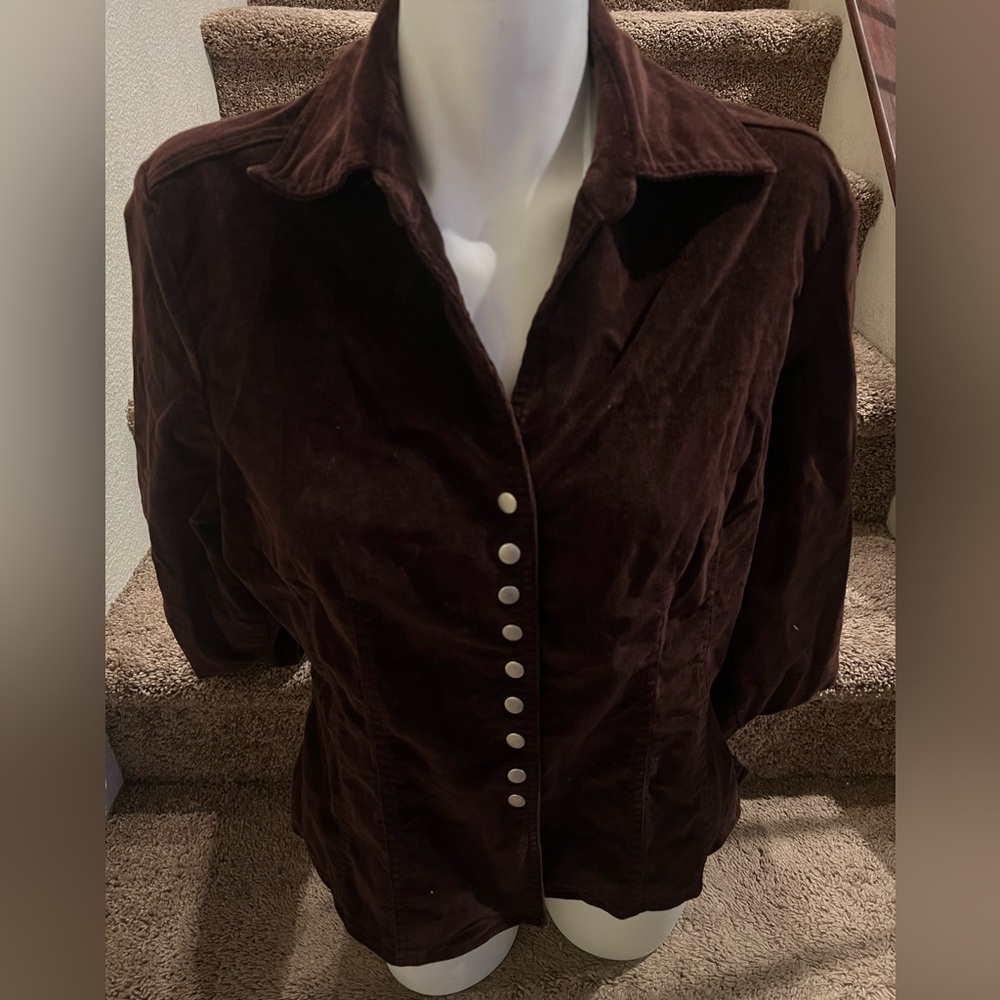 Live A Little Nordstrom Brand Brown Velvet Jacket